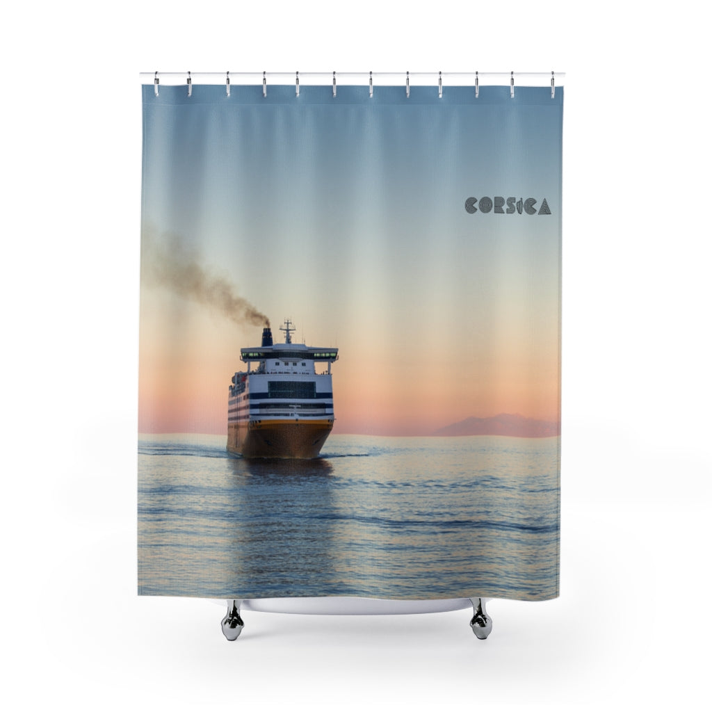 Rideau de Douche Ferry Corsica - Ochju Ochju 180 × 190 CM Printify Home Decor Rideau de Douche Ferry Corsica