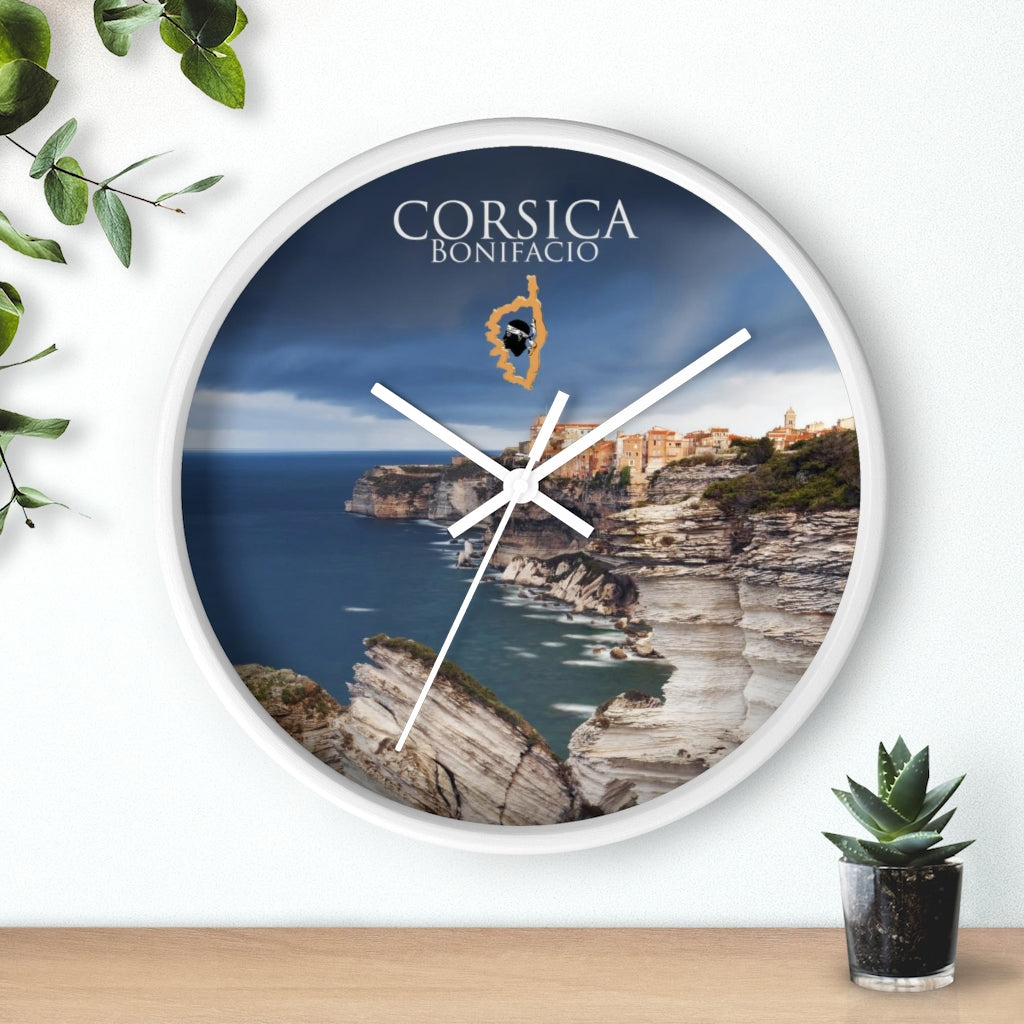 horloge murale Bonifacio Corsica - Ochju Ochju Printify Home Decor horloge murale Bonifacio Corsica