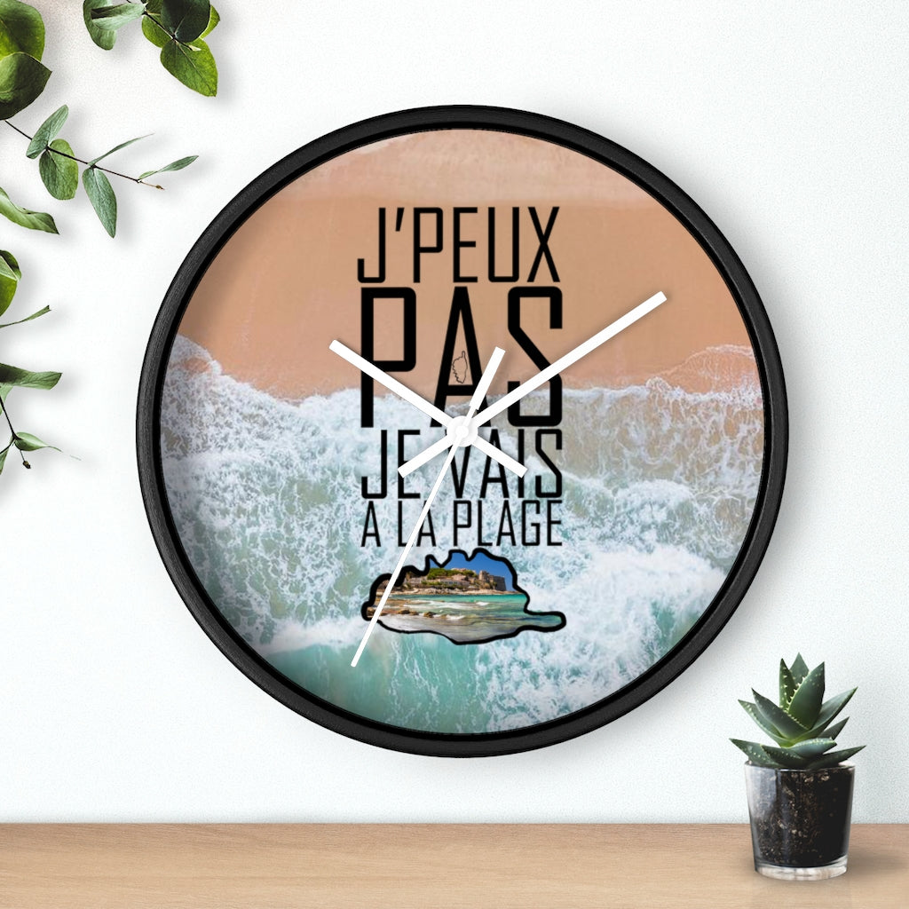 horloge Je Vais à la Plage - Ochju Ochju Printify Home Decor horloge Je Vais à la Plage