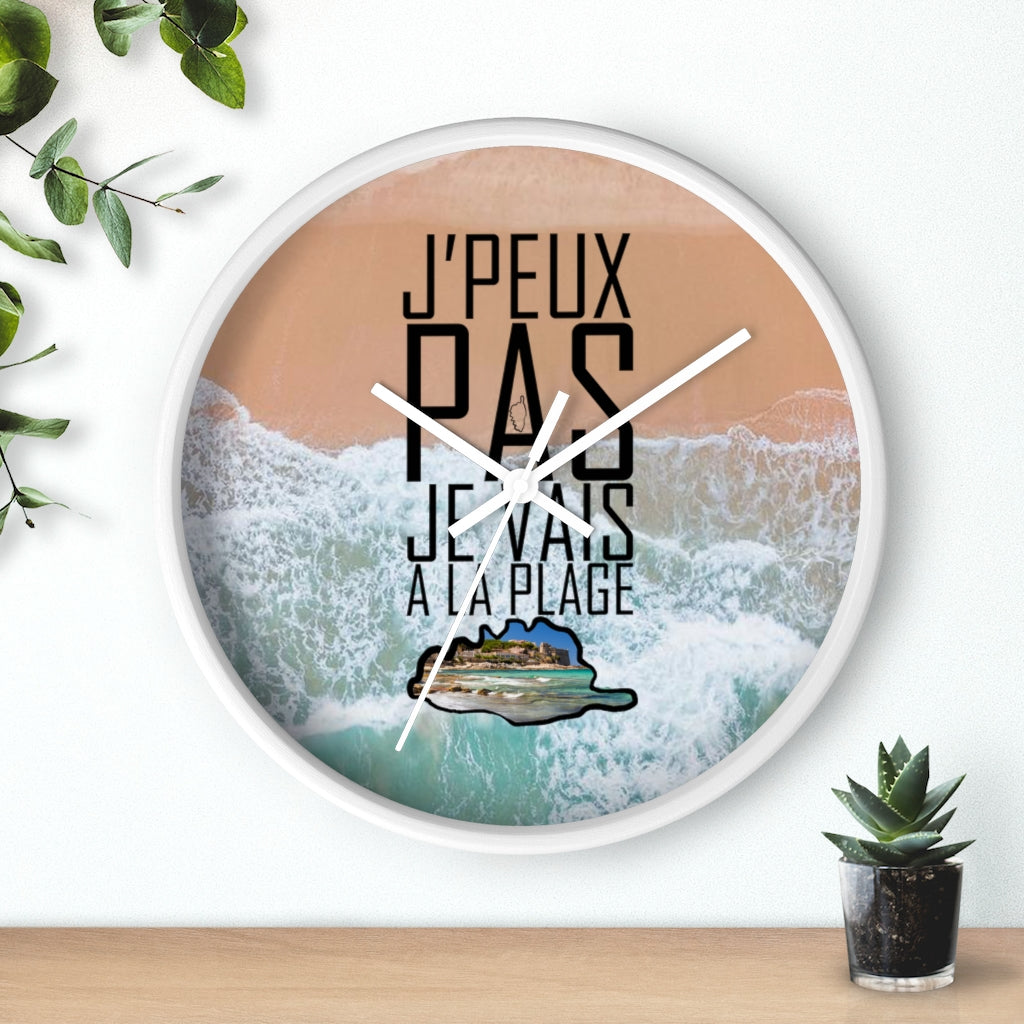 horloge Je Vais à la Plage - Ochju Ochju Printify Home Decor horloge Je Vais à la Plage