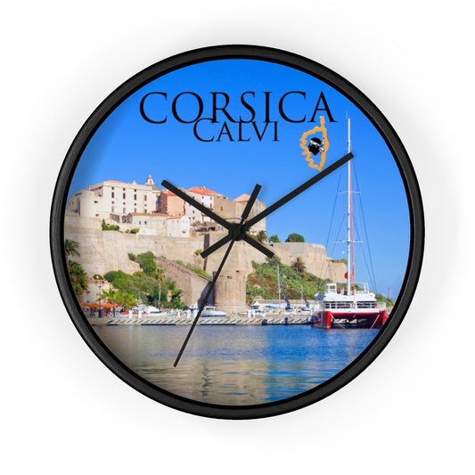 horloge Corsica Calvi - Ochju Ochju Black / Black / 10" Printify Home Decor horloge Corsica Calvi