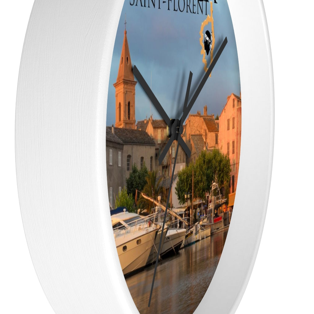 horloge murale St-Florent Corsica - Ochju Ochju Printify Home Decor horloge murale St-Florent Corsica