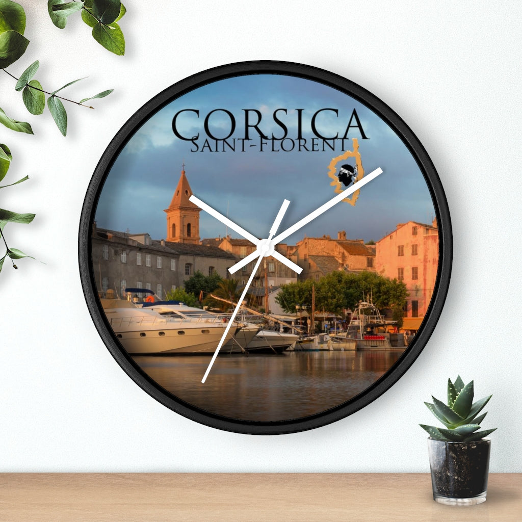 horloge murale St-Florent Corsica - Ochju Ochju Printify Home Decor horloge murale St-Florent Corsica