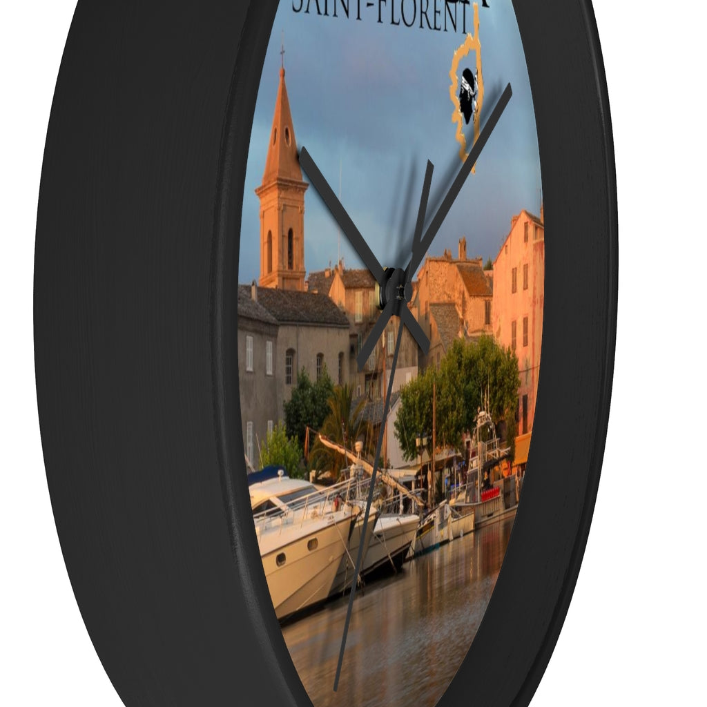 horloge murale St-Florent Corsica - Ochju Ochju Printify Home Decor horloge murale St-Florent Corsica