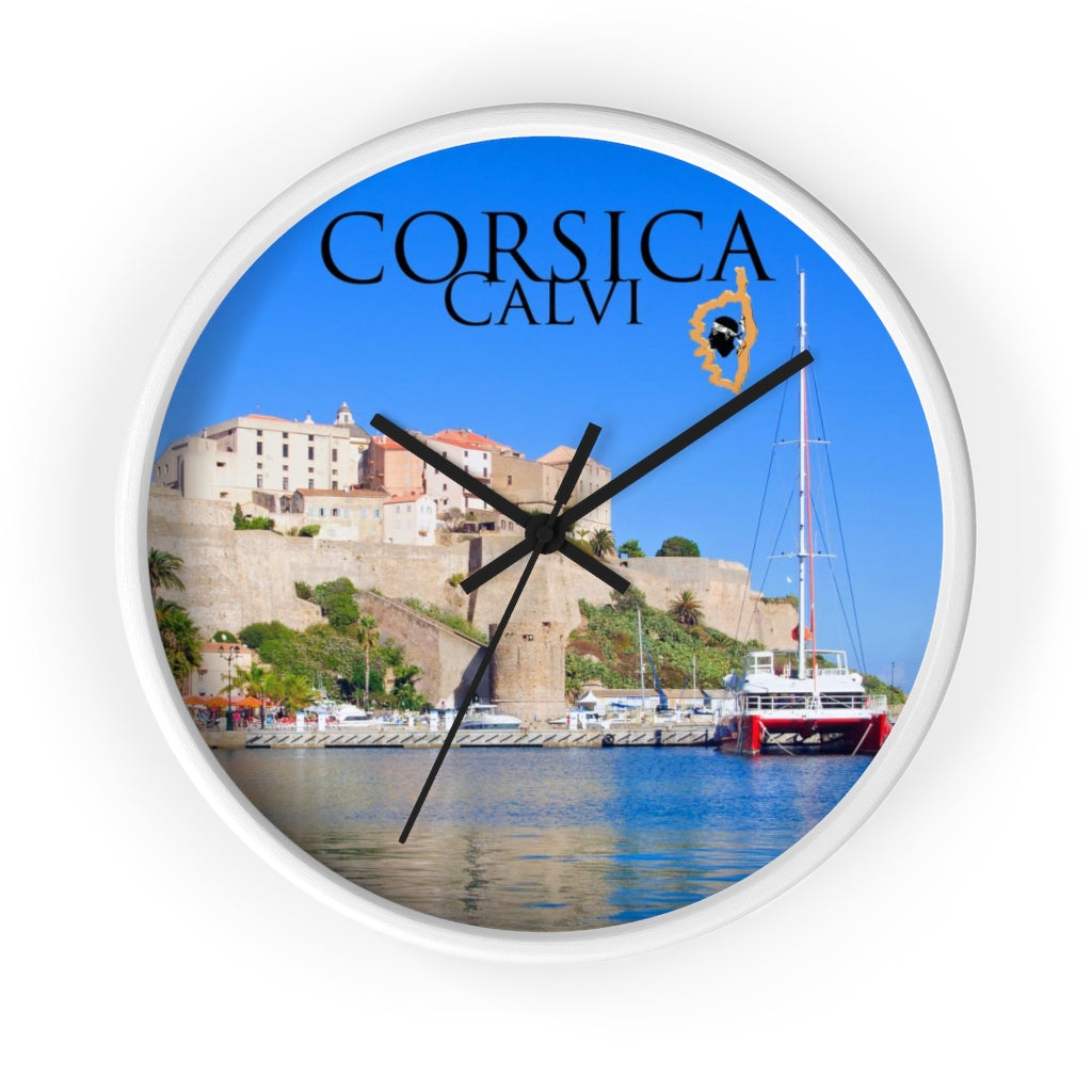 horloge Corsica Calvi - Ochju Ochju White / Black / 10" Printify Home Decor horloge Corsica Calvi