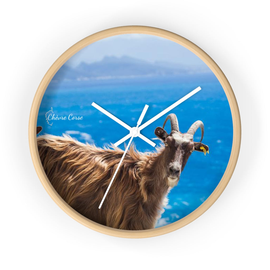 horloge Chèvre Corse - Ochju Ochju Wooden / White / 10" Printify Home Decor horloge Chèvre Corse