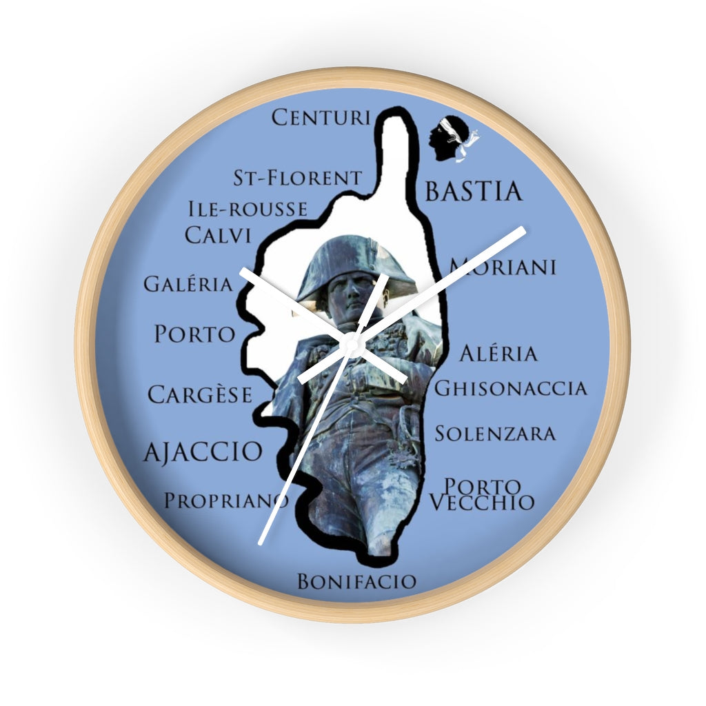 horloge murale Napoléon Corsica - Ochju Ochju Wooden / White / 10" Printify Home Decor horloge murale Napoléon Corsica