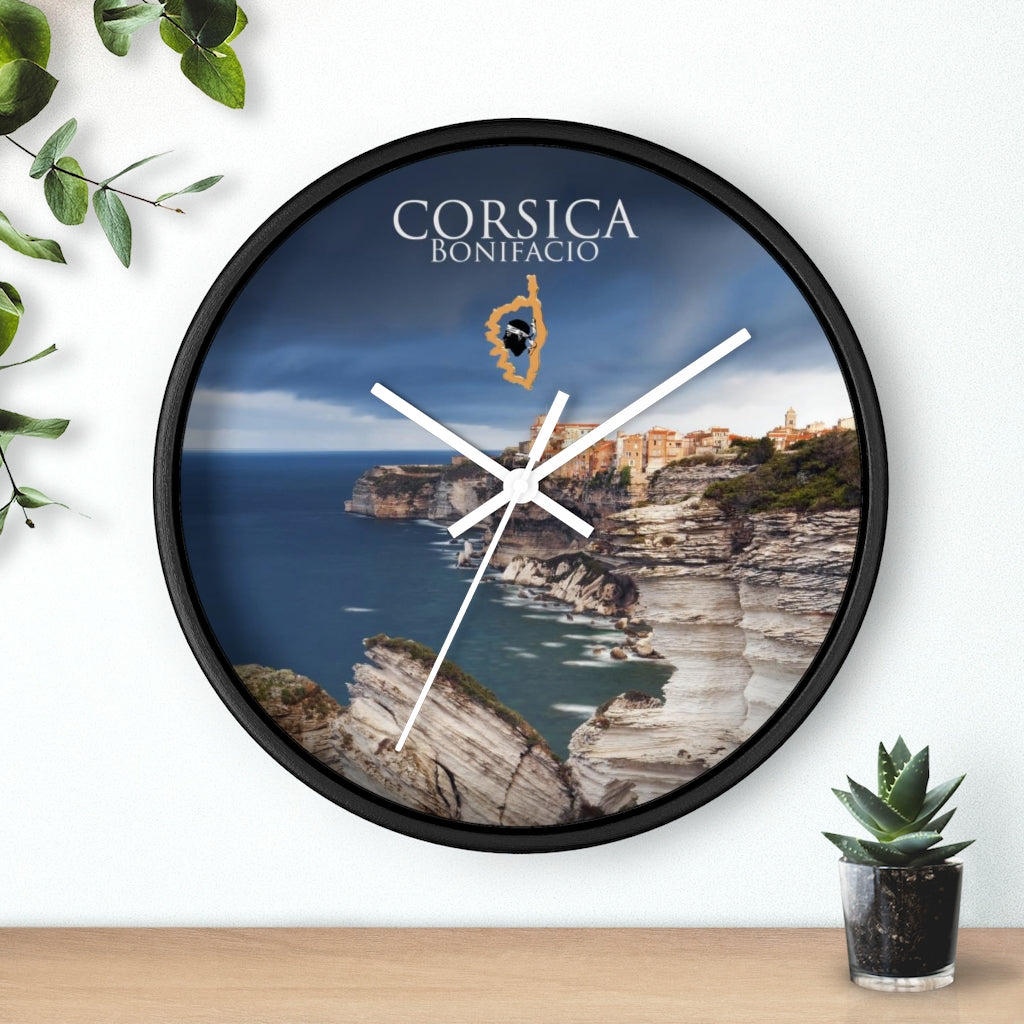 horloge murale Bonifacio Corsica - Ochju Ochju Printify Home Decor horloge murale Bonifacio Corsica