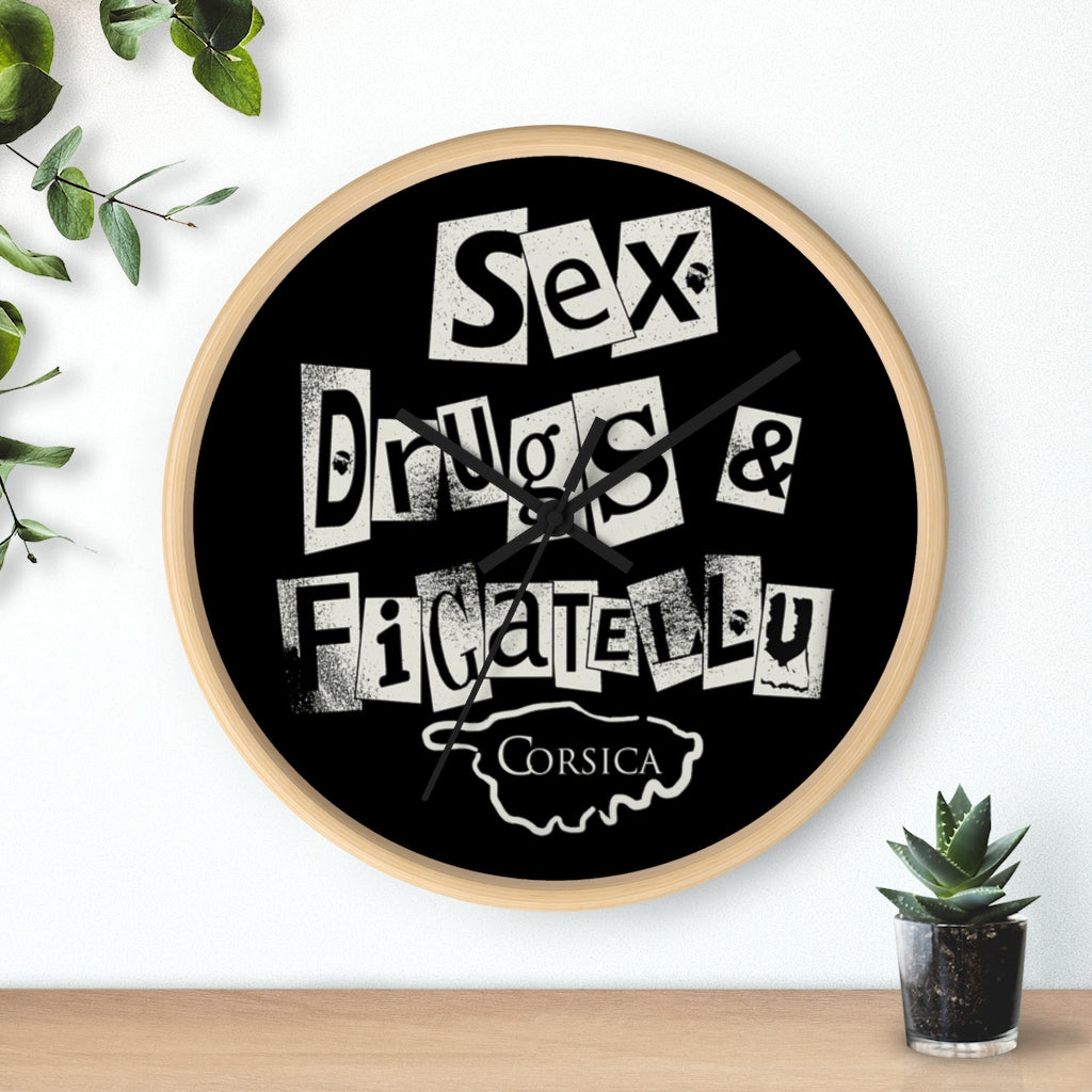 horloge Sex, Drugs & Figatellu - Ochju Ochju Printify Home Decor horloge Sex, Drugs & Figatellu