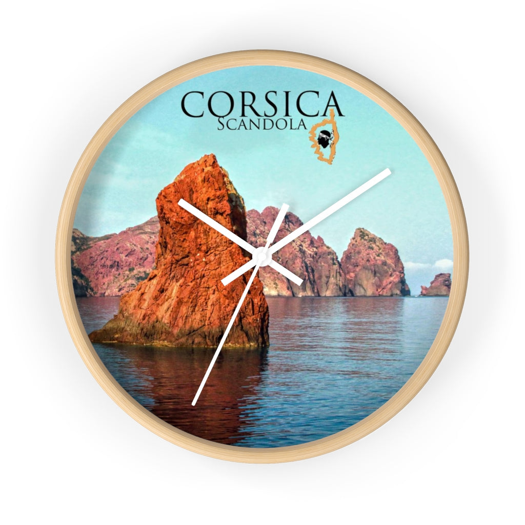 horloge Scandola Corsica - Ochju Ochju Wooden / White / 10" Printify Home Decor horloge Scandola Corsica