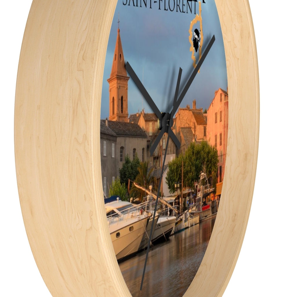 horloge murale St-Florent Corsica - Ochju Ochju Printify Home Decor horloge murale St-Florent Corsica