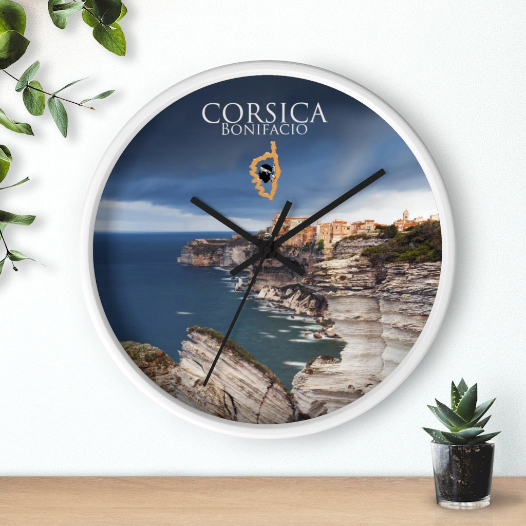 horloge murale Bonifacio Corsica - Ochju Ochju Printify Home Decor horloge murale Bonifacio Corsica