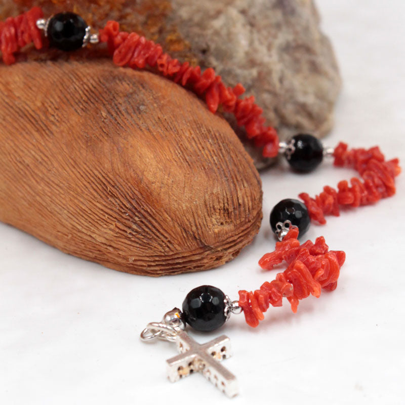 Bracelet Corail, croix