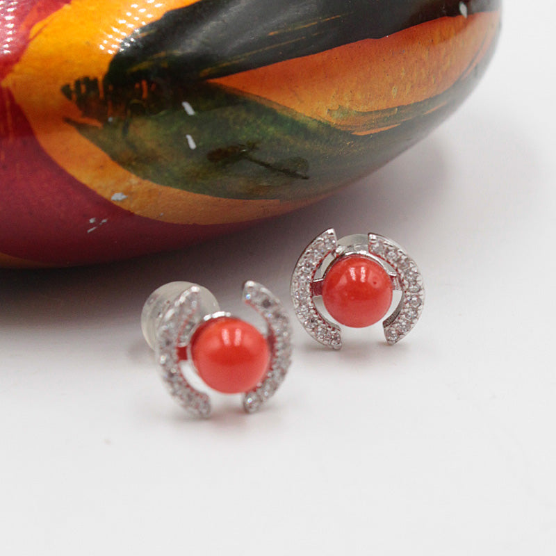 Boucles Corail, strass
