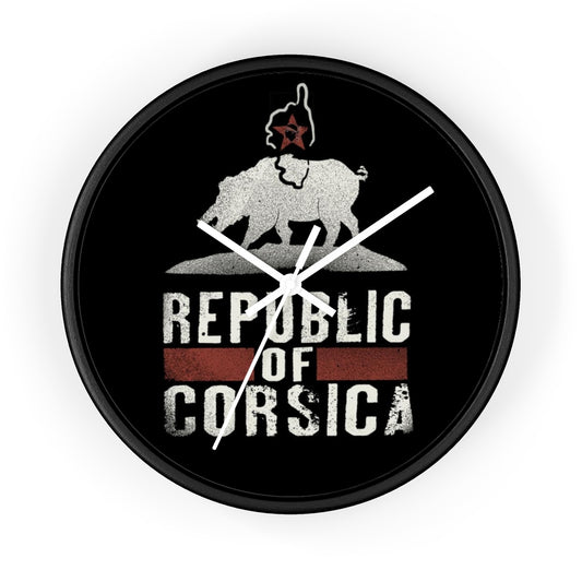 horloge Republic of Corsica - Ochju Ochju Black / White / 10" Printify Home Decor horloge Republic of Corsica