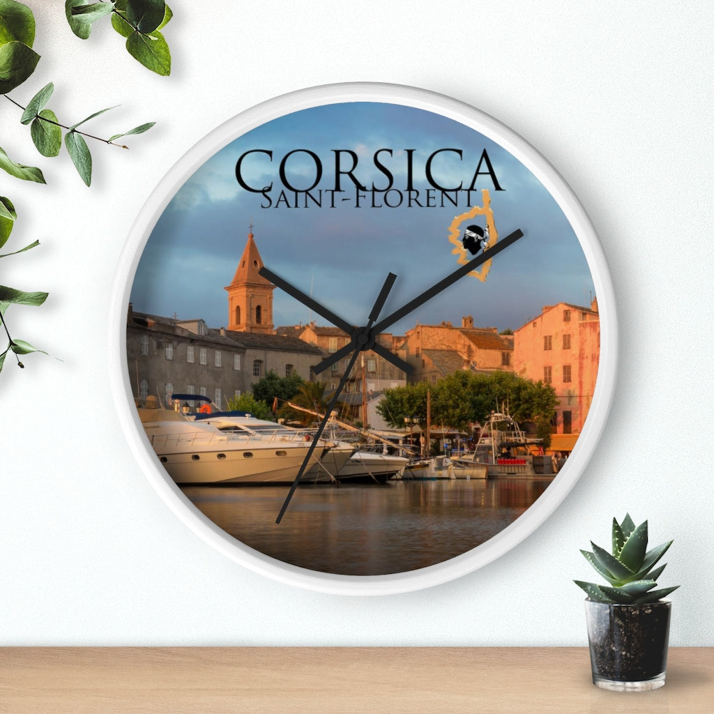 horloge murale St-Florent Corsica - Ochju Ochju Printify Home Decor horloge murale St-Florent Corsica