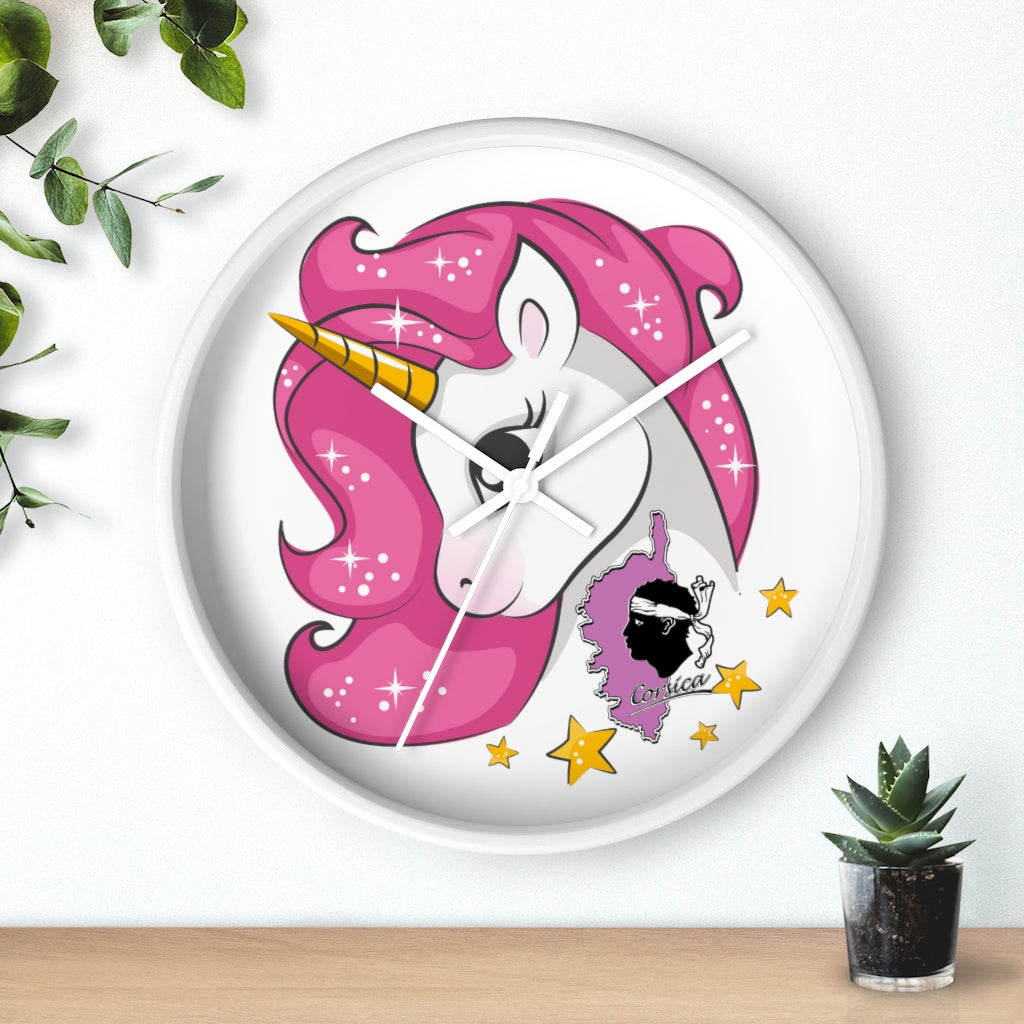 horloge murale Licorne Corse - Ochju Ochju Printify Home Decor horloge murale Licorne Corse