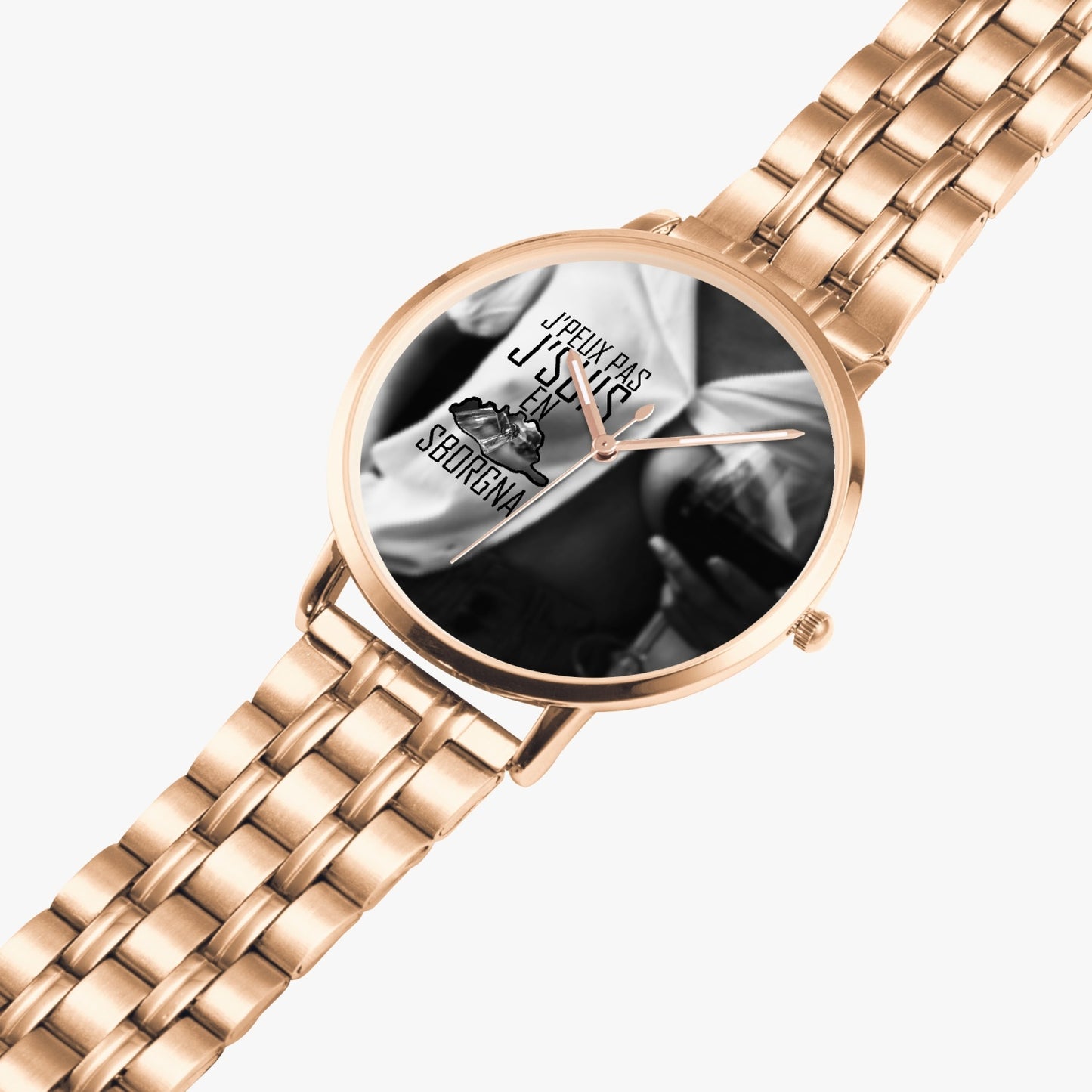 Montre à quartz avec bracelet en acier En Sborgna