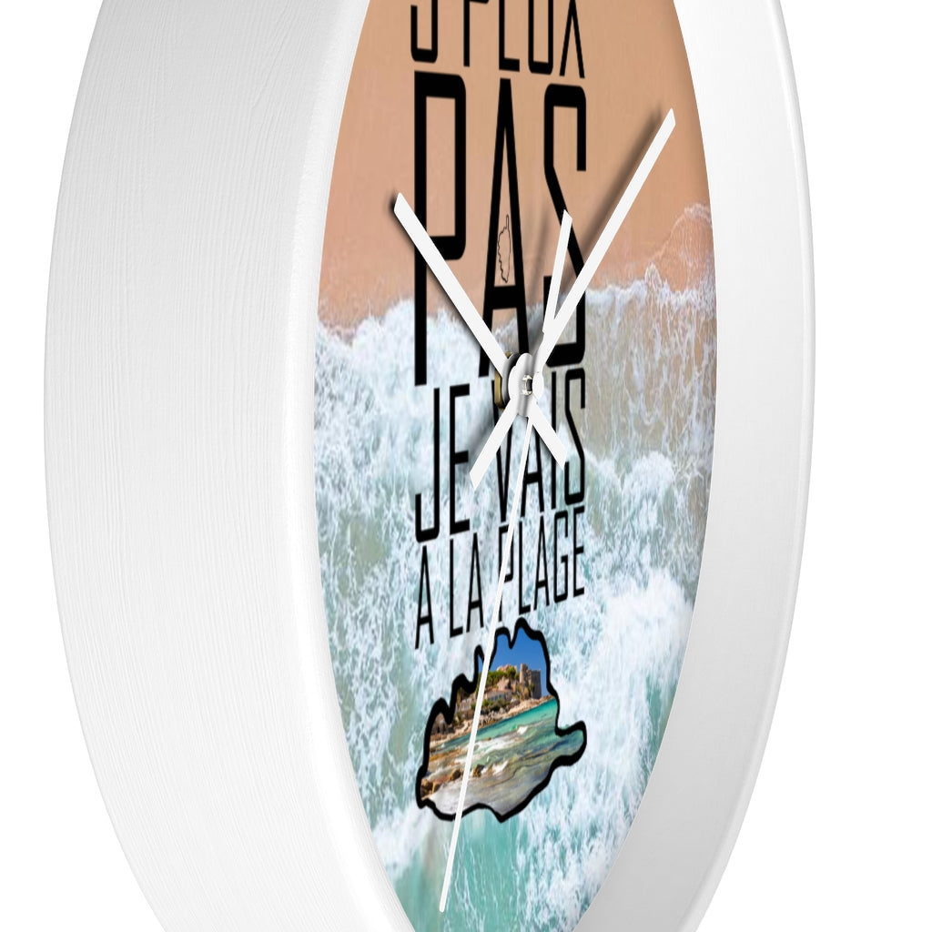 horloge Je Vais à la Plage - Ochju Ochju Printify Home Decor horloge Je Vais à la Plage