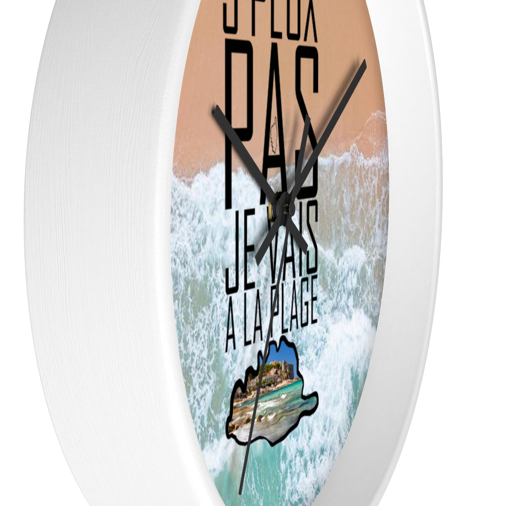 horloge Je Vais à la Plage - Ochju Ochju Printify Home Decor horloge Je Vais à la Plage