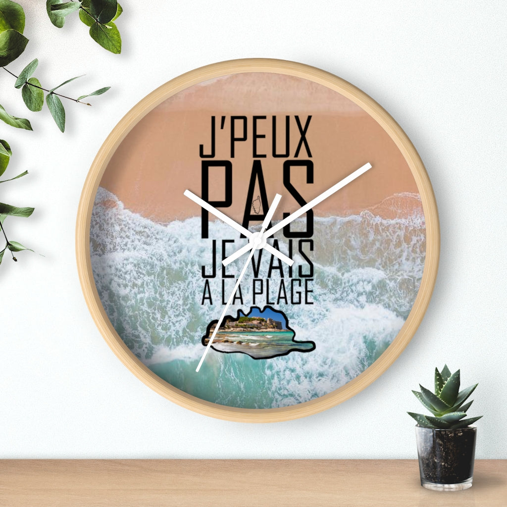 horloge Je Vais à la Plage - Ochju Ochju Printify Home Decor horloge Je Vais à la Plage