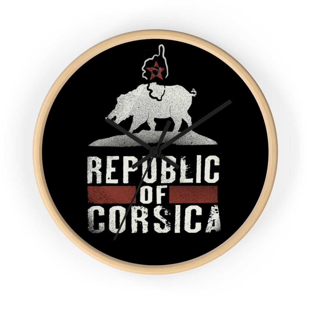 horloge Republic of Corsica - Ochju Ochju Wooden / Black / 10" Printify Home Decor horloge Republic of Corsica