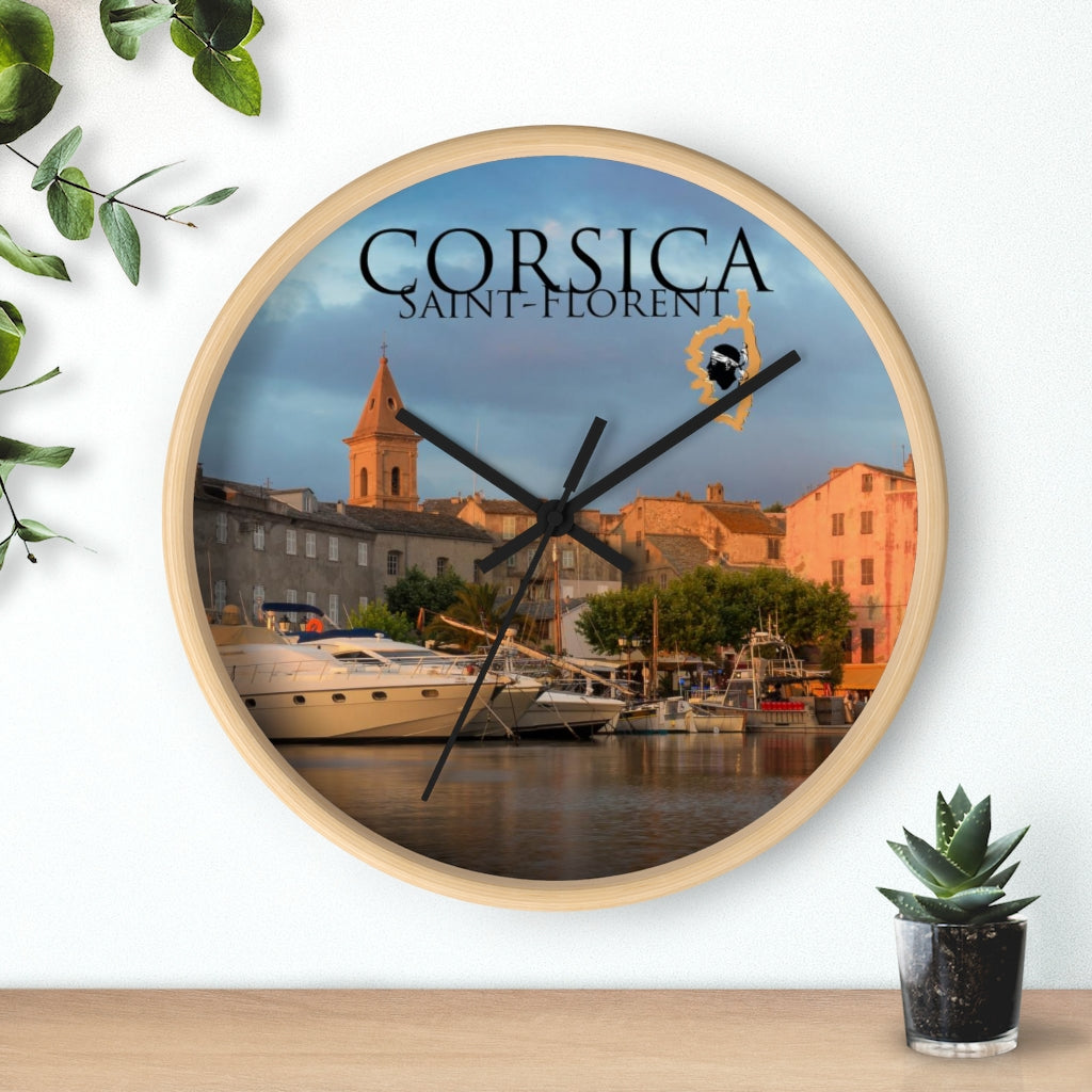 horloge murale St-Florent Corsica - Ochju Ochju Printify Home Decor horloge murale St-Florent Corsica