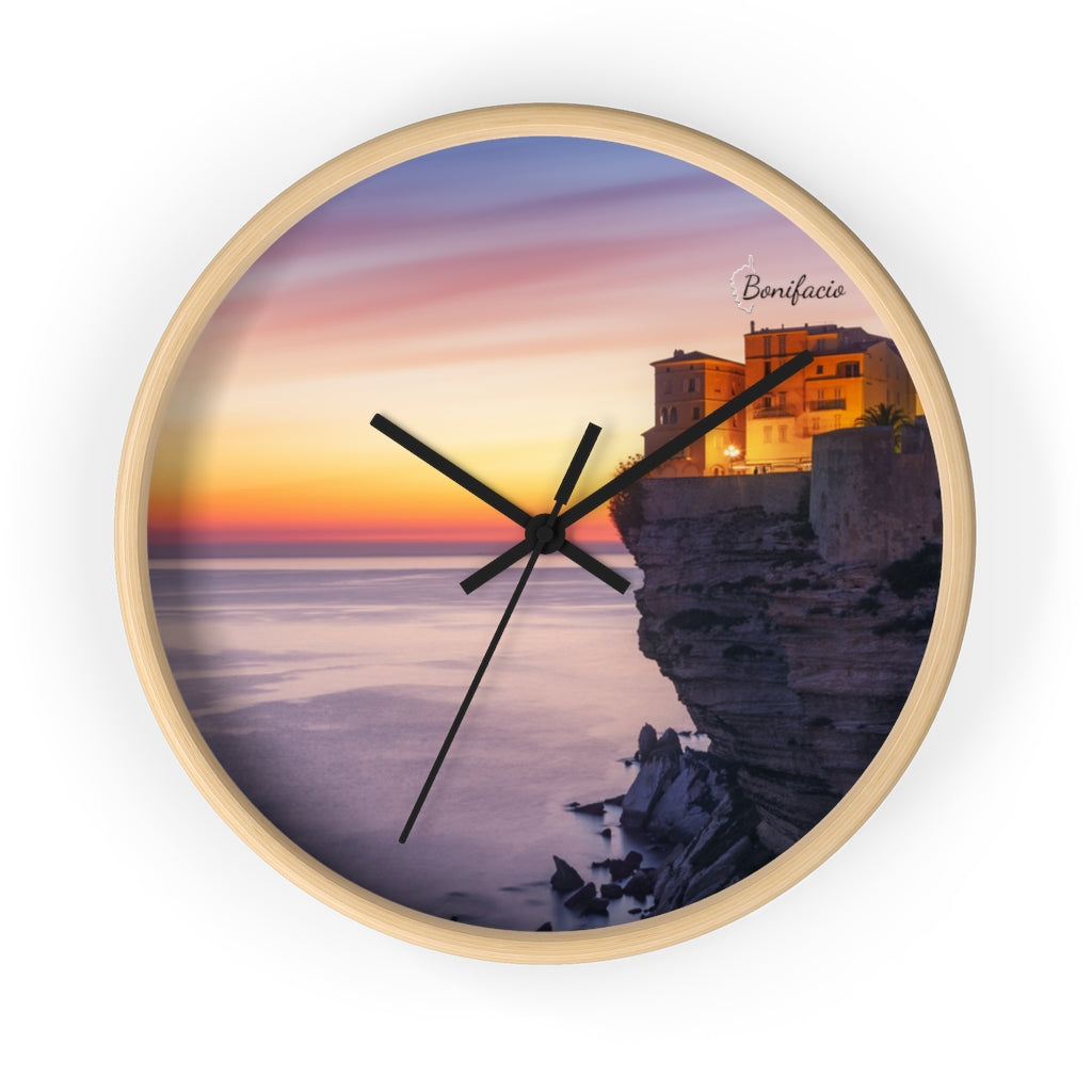 horloge Bonifacio Corsica - Ochju Ochju Wooden / Black / 10" Printify Home Decor horloge Bonifacio Corsica