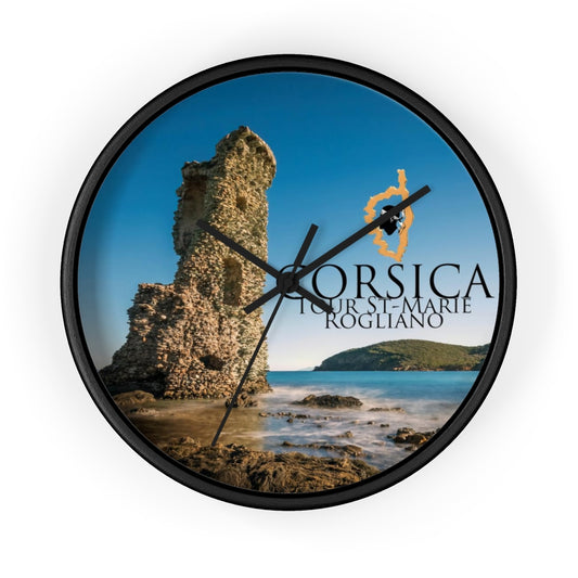 horloge Tour St-Marie Corsica - Ochju Ochju Black / Black / 10" Printify Home Decor horloge Tour St-Marie Corsica