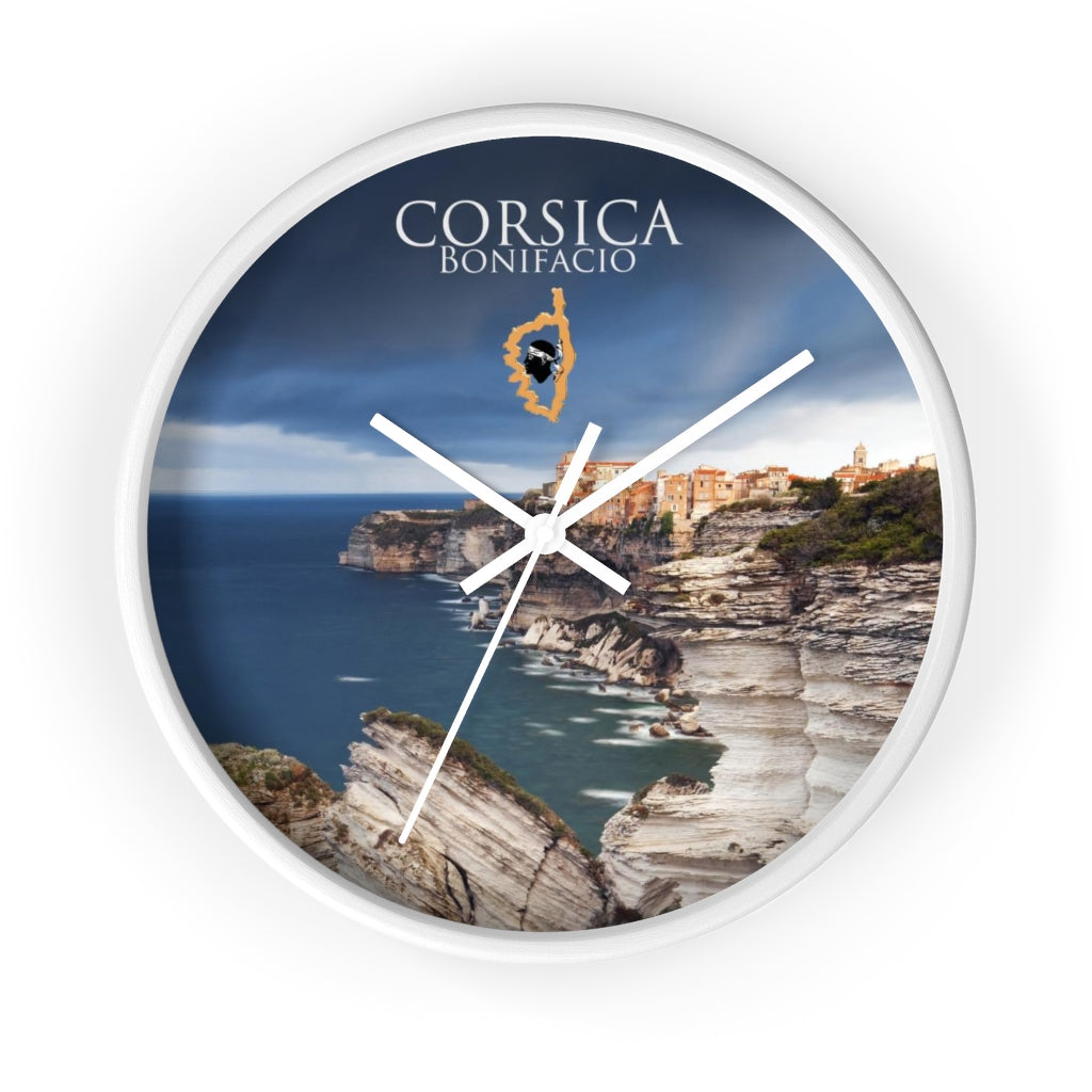 horloge murale Bonifacio Corsica - Ochju Ochju White / White / 10" Printify Home Decor horloge murale Bonifacio Corsica