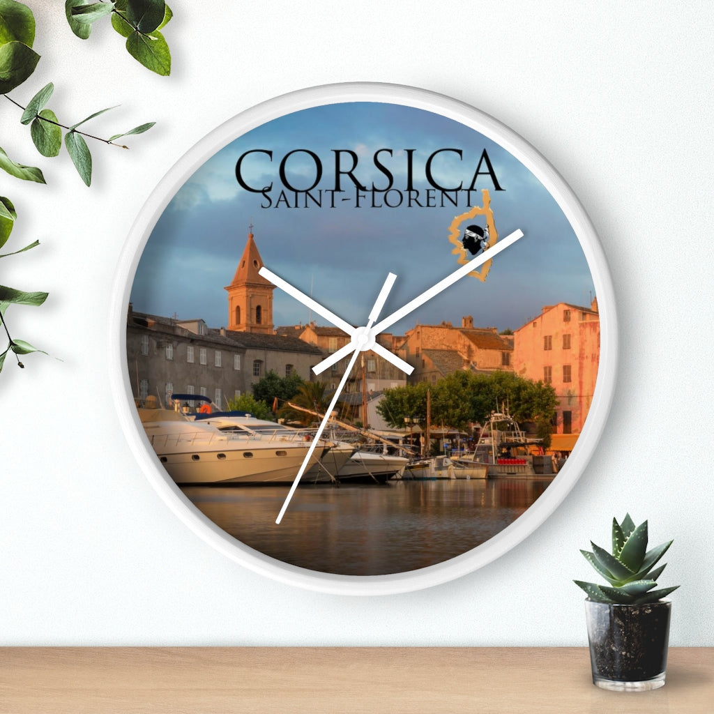 horloge murale St-Florent Corsica - Ochju Ochju Printify Home Decor horloge murale St-Florent Corsica