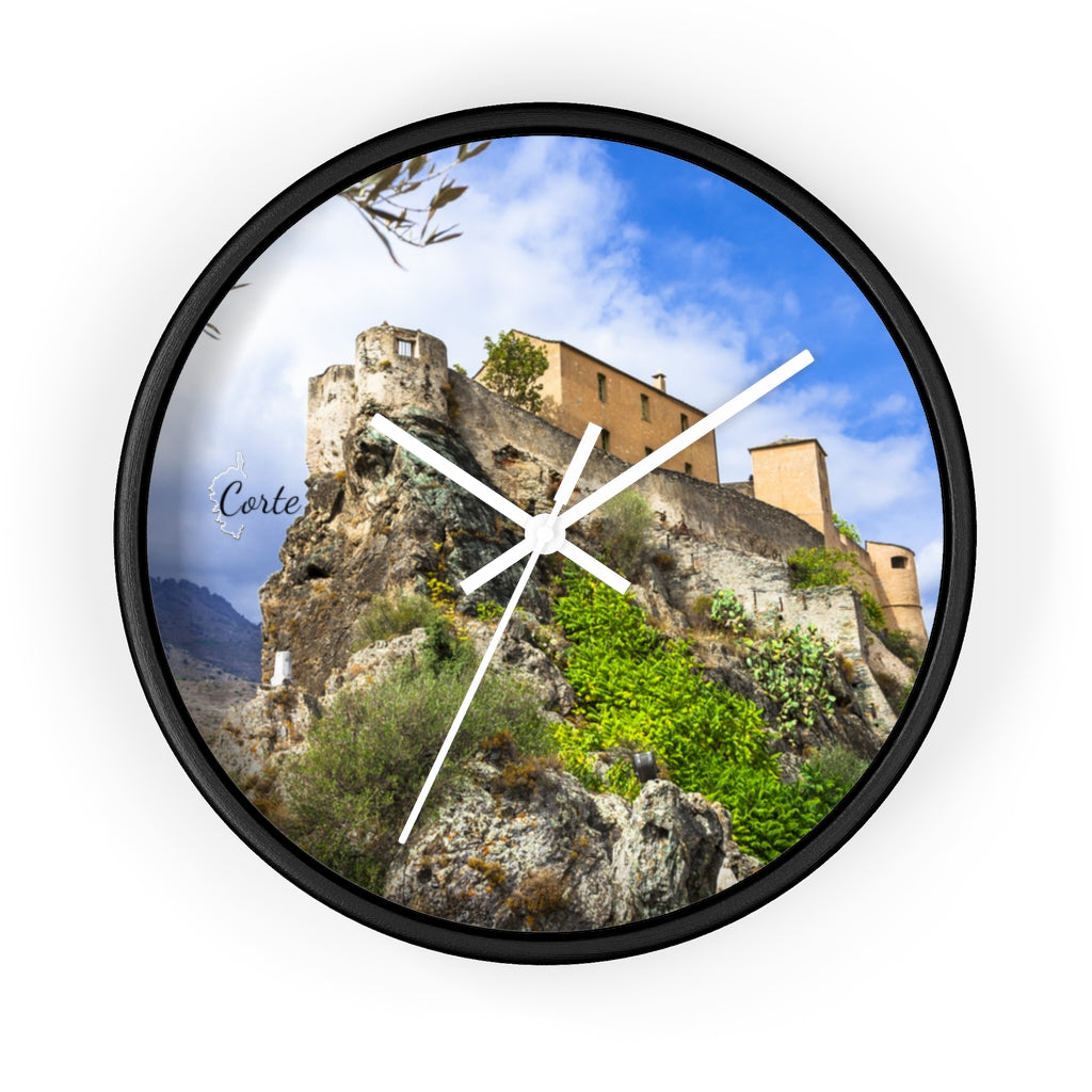 horloge murale Corte Corsica - Ochju Ochju Black / White / 10" Printify Home Decor horloge murale Corte Corsica