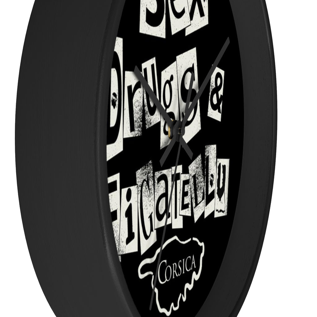 horloge Sex, Drugs & Figatellu - Ochju Ochju Printify Home Decor horloge Sex, Drugs & Figatellu