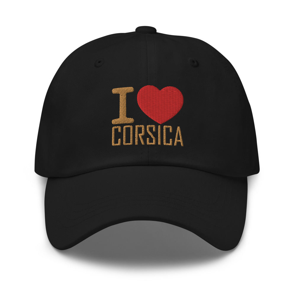 Casquette de Baseball I Love Corsica - Ochju Ochju Noir souvenirdefrance Souvenirs de Corse Casquette de Baseball I Love Corsica