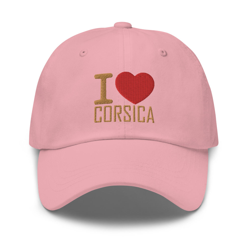 Casquette de Baseball I Love Corsica - Ochju Ochju Rose souvenirdefrance Souvenirs de Corse Casquette de Baseball I Love Corsica