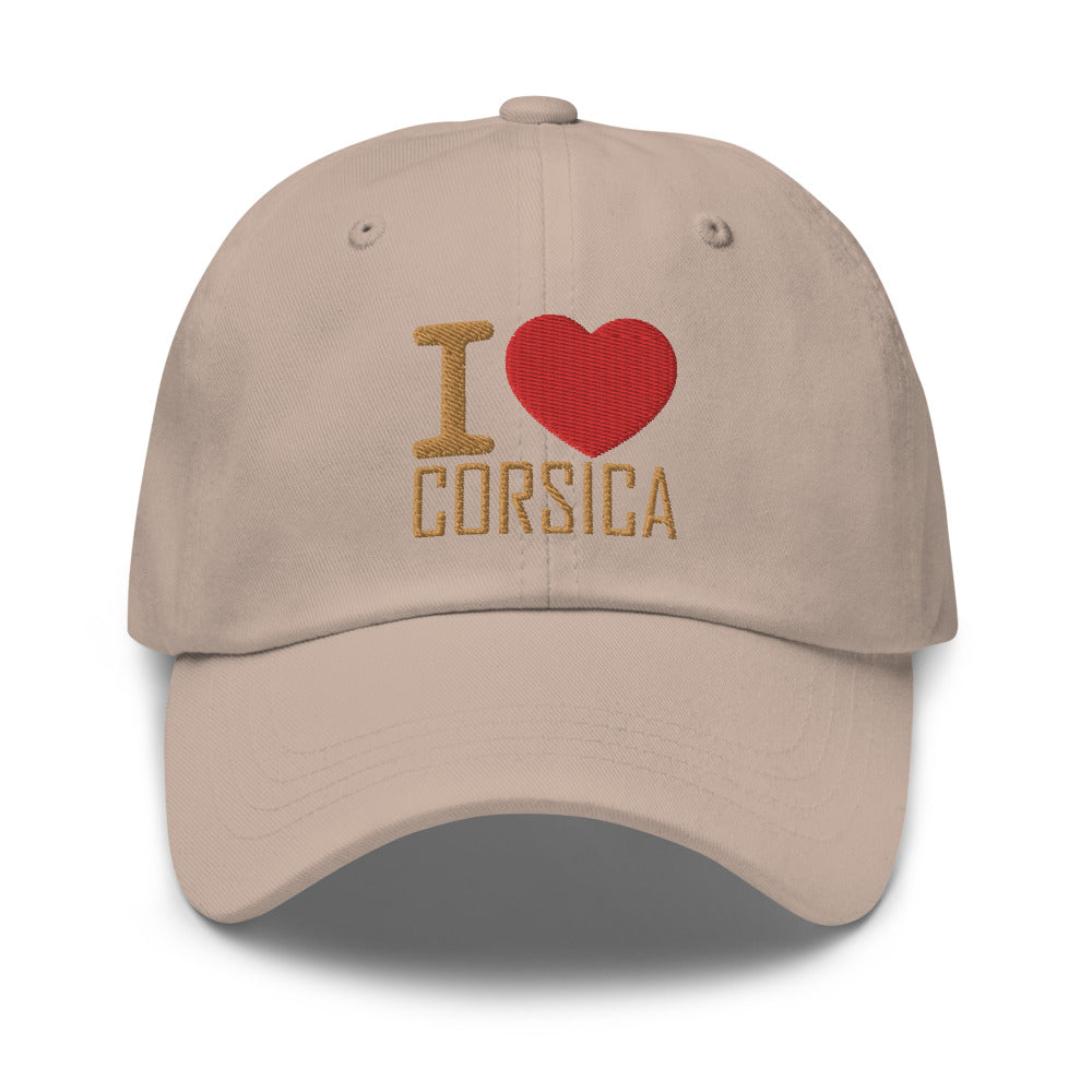 Casquette de Baseball I Love Corsica - Ochju Ochju Pierre souvenirdefrance Souvenirs de Corse Casquette de Baseball I Love Corsica