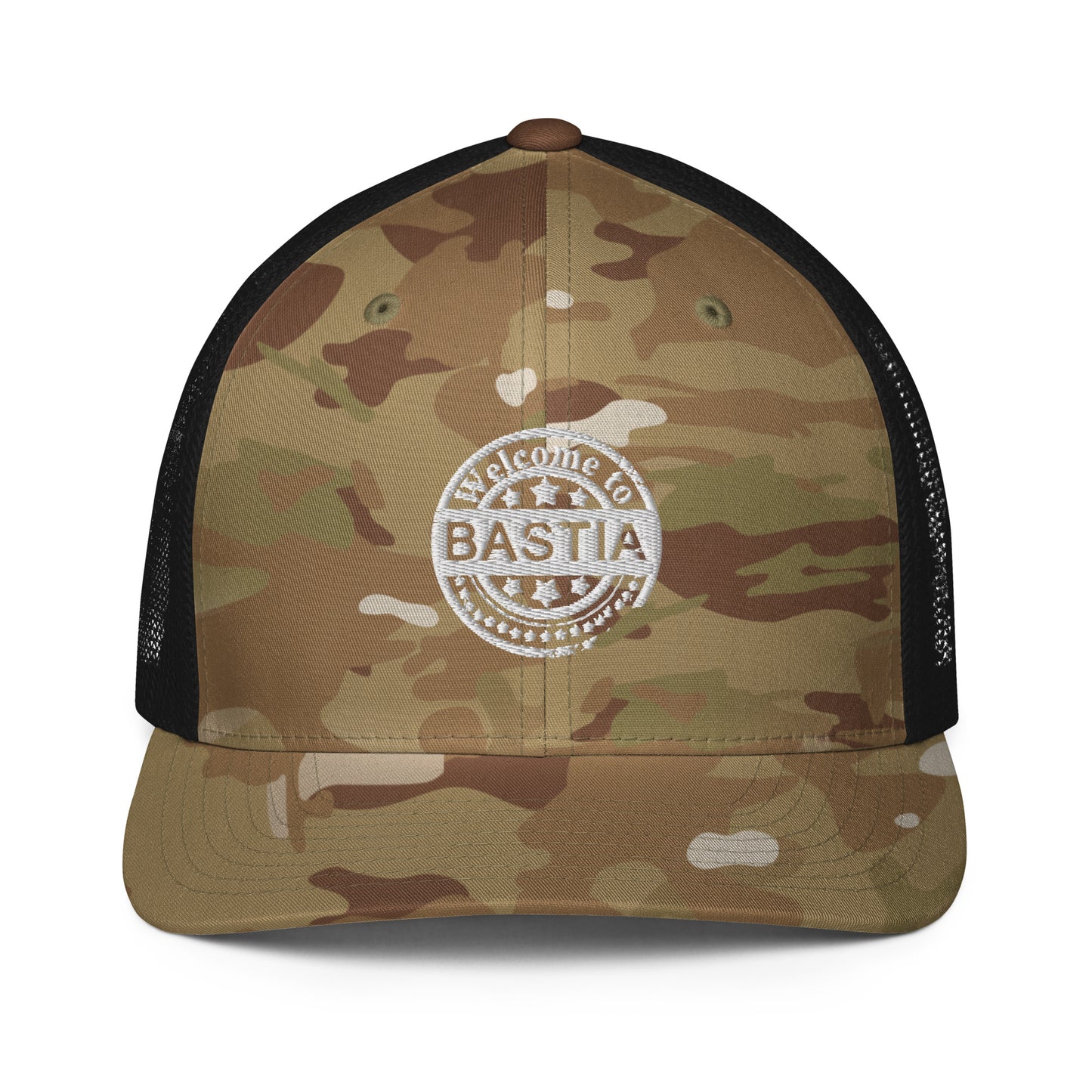 Casquette avec arrière en maille Welcome to Bastia - Ochju Ochju Multicam Green/Black Ochju Casquette avec arrière en maille Welcome to Bastia