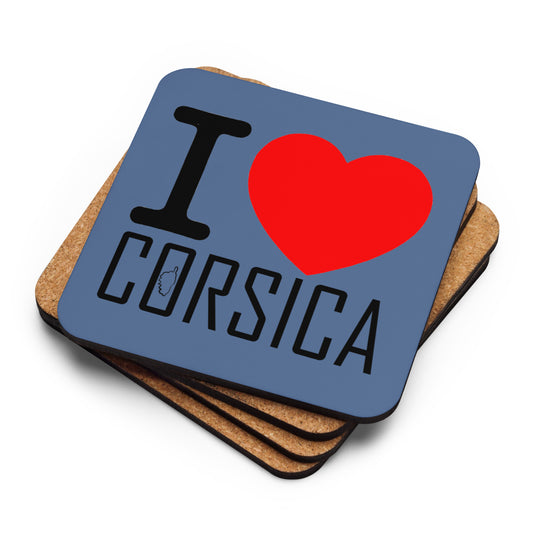 Sous-verres en liège I Love Corsica
