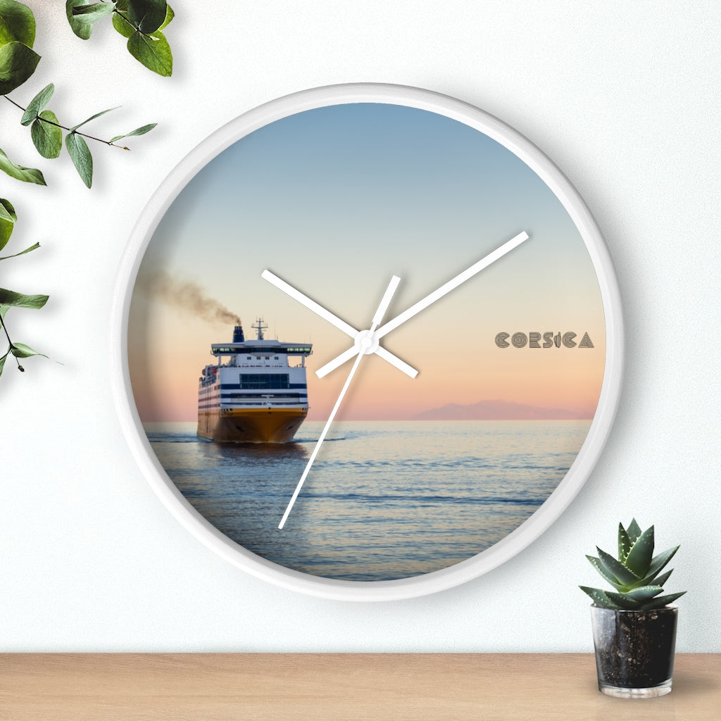 horloge murale Ferry Corsica - Ochju Ochju Printify Home Decor horloge murale Ferry Corsica