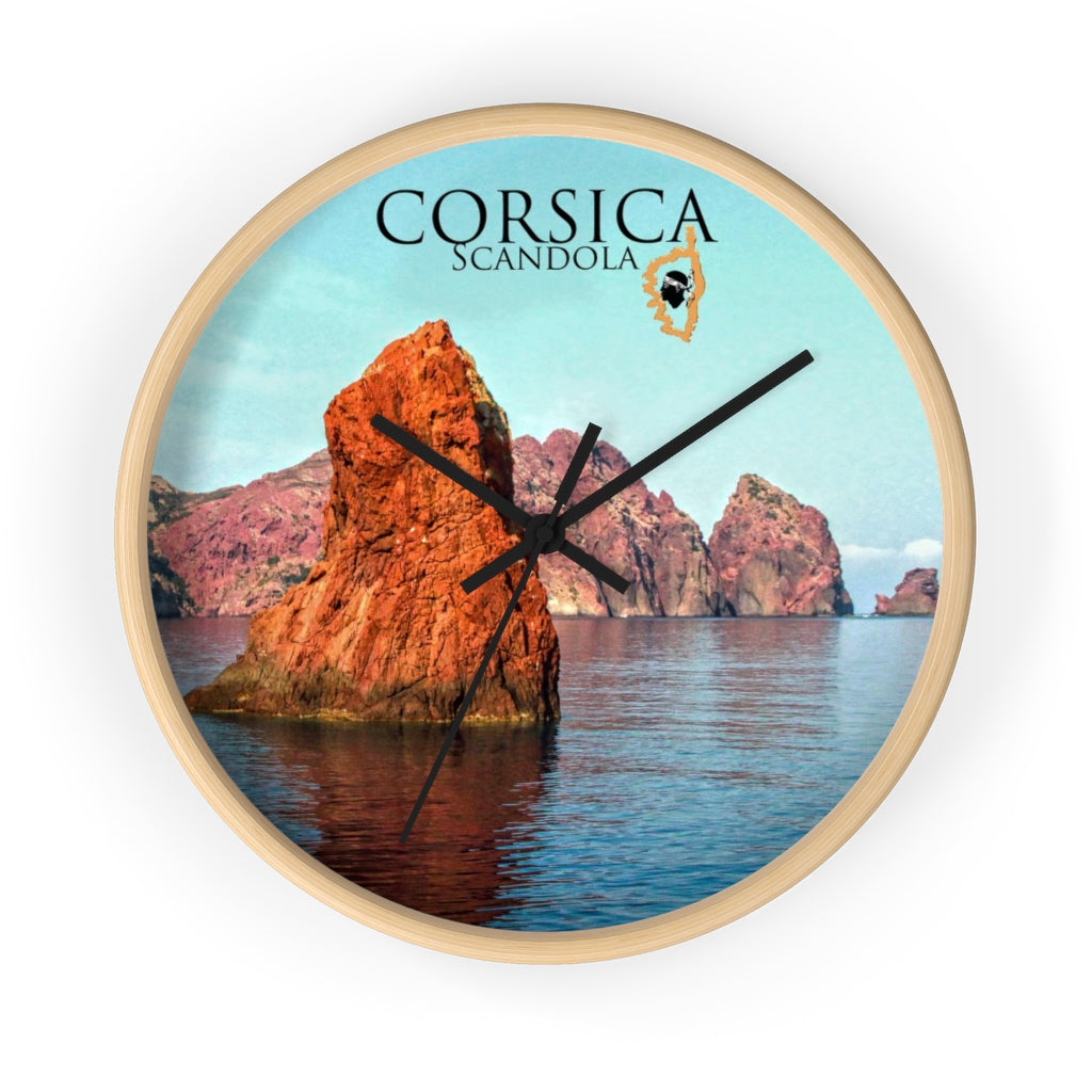 horloge Scandola Corsica - Ochju Ochju Wooden / Black / 10" Printify Home Decor horloge Scandola Corsica