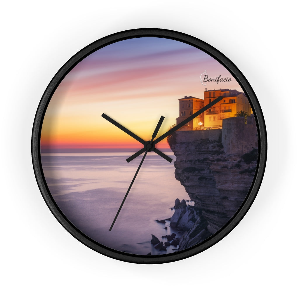 horloge Bonifacio Corsica - Ochju Ochju Black / Black / 10" Printify Home Decor horloge Bonifacio Corsica