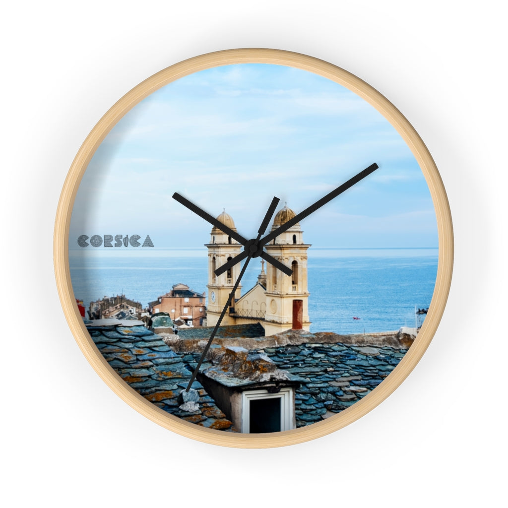 horloge murale Bastia (St-Jean) Corsica - Ochju Ochju Bois / Noir Printify Home Decor horloge murale Bastia (St-Jean) Corsica