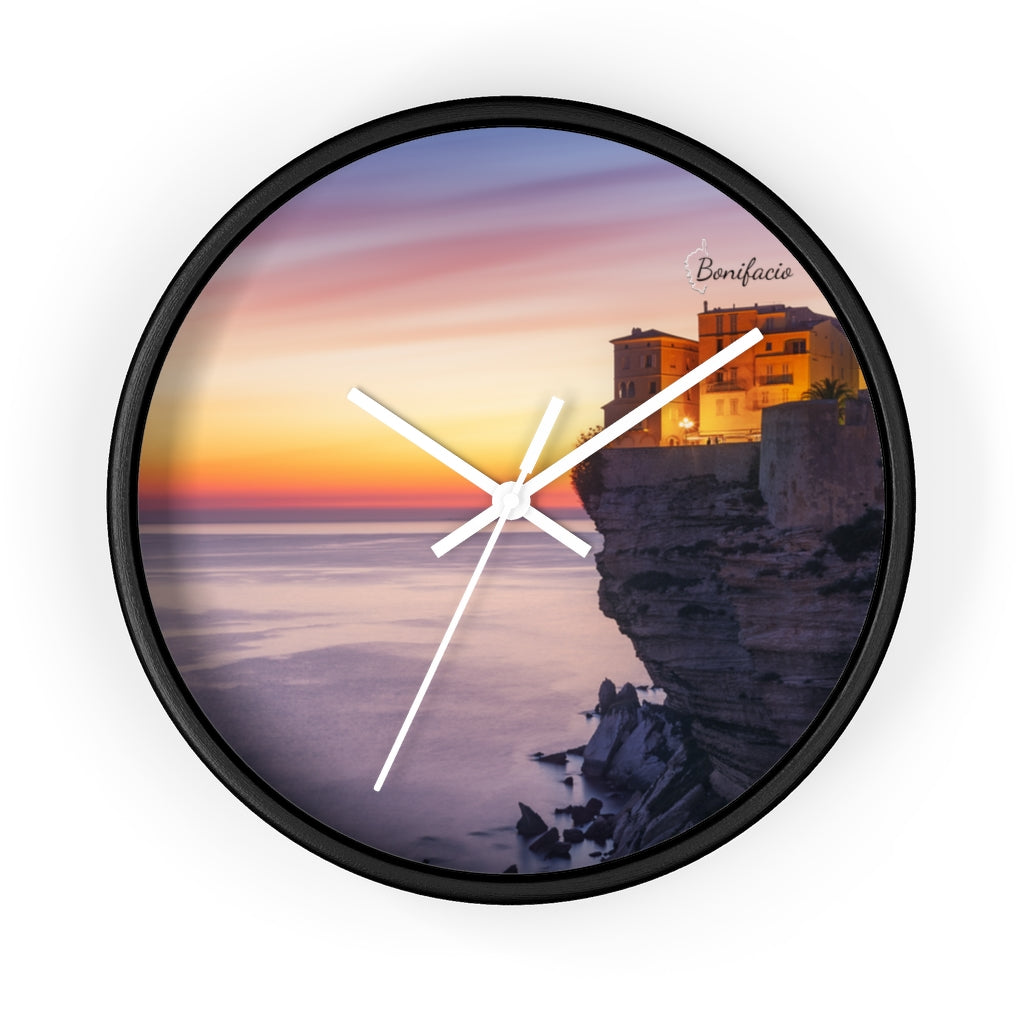 horloge Bonifacio Corsica - Ochju Ochju Black / White / 10" Printify Home Decor horloge Bonifacio Corsica