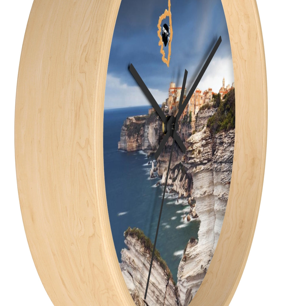 horloge murale Bonifacio Corsica - Ochju Ochju Printify Home Decor horloge murale Bonifacio Corsica