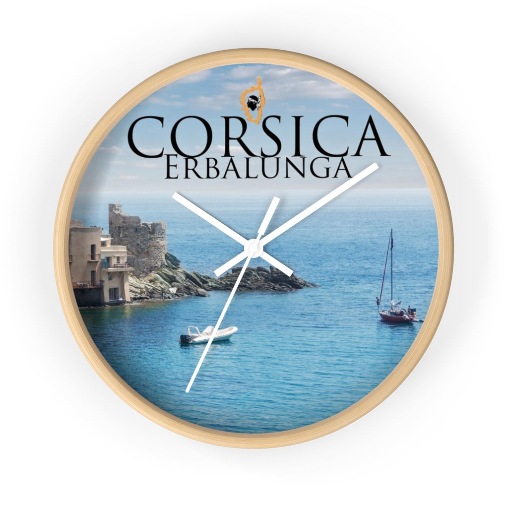 horloge Corsica Erbalunga - Ochju Ochju Wooden / White / 10" Printify Home Decor horloge Corsica Erbalunga