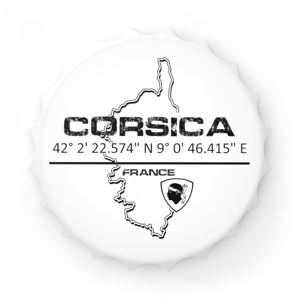 Magnet décapsuleur GPS Corsica - Ochju Ochju One size / White Printify Accessories Magnet décapsuleur GPS Corsica