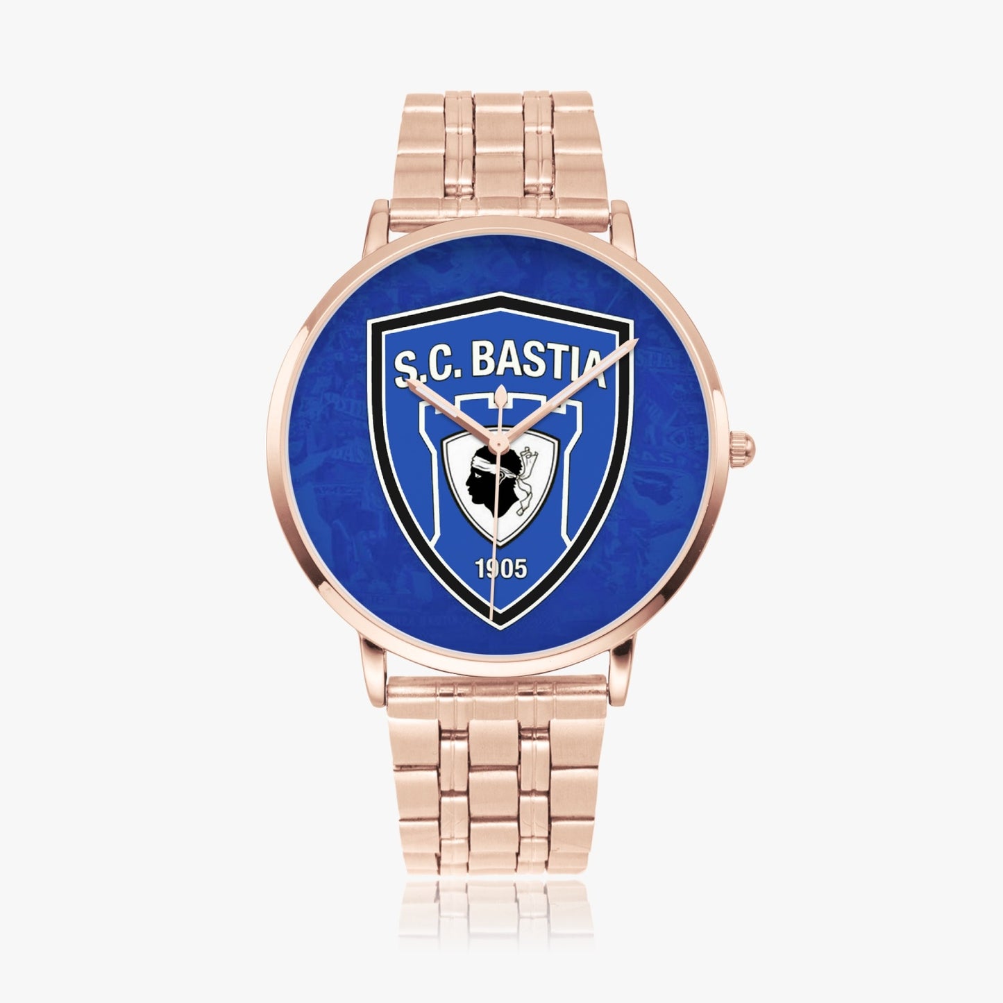 Montre à quartz avec bracelet en acier SC Bastia