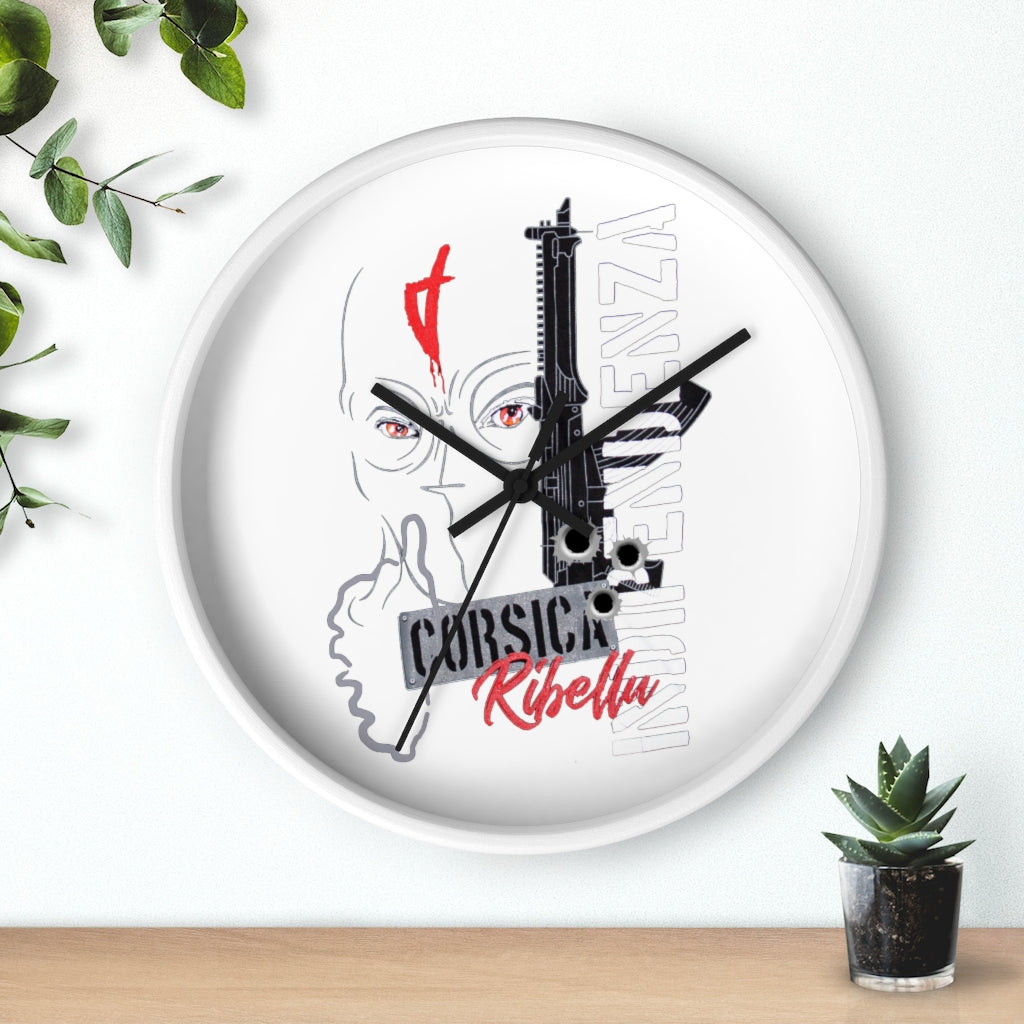 horloge murale Indipendenza Corsica - Ochju Ochju Printify Home Decor horloge murale Indipendenza Corsica