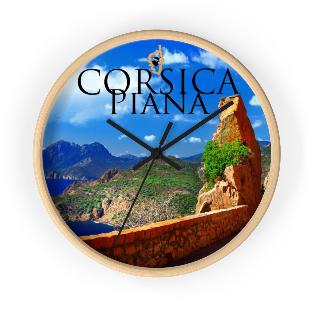 horloge Corsica Piana - Ochju Ochju Wooden / Black / 10" Printify Home Decor horloge Corsica Piana