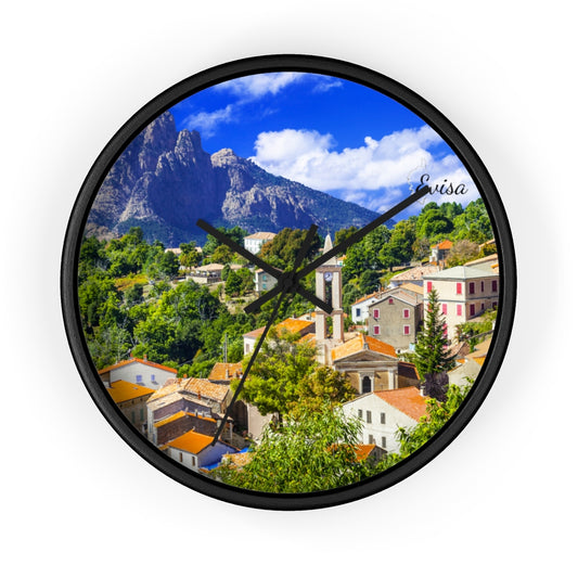 horloge murale Evisa Corsica - Ochju Ochju Black / Black / 10" Printify Home Decor horloge murale Evisa Corsica